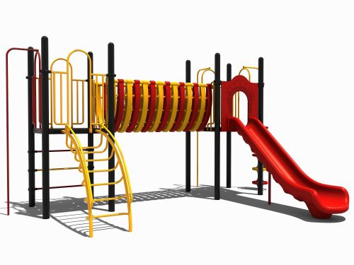 Combinatietoestel met glijbaan