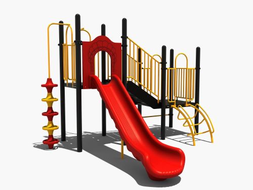 Combinatietoestel met glijbaan