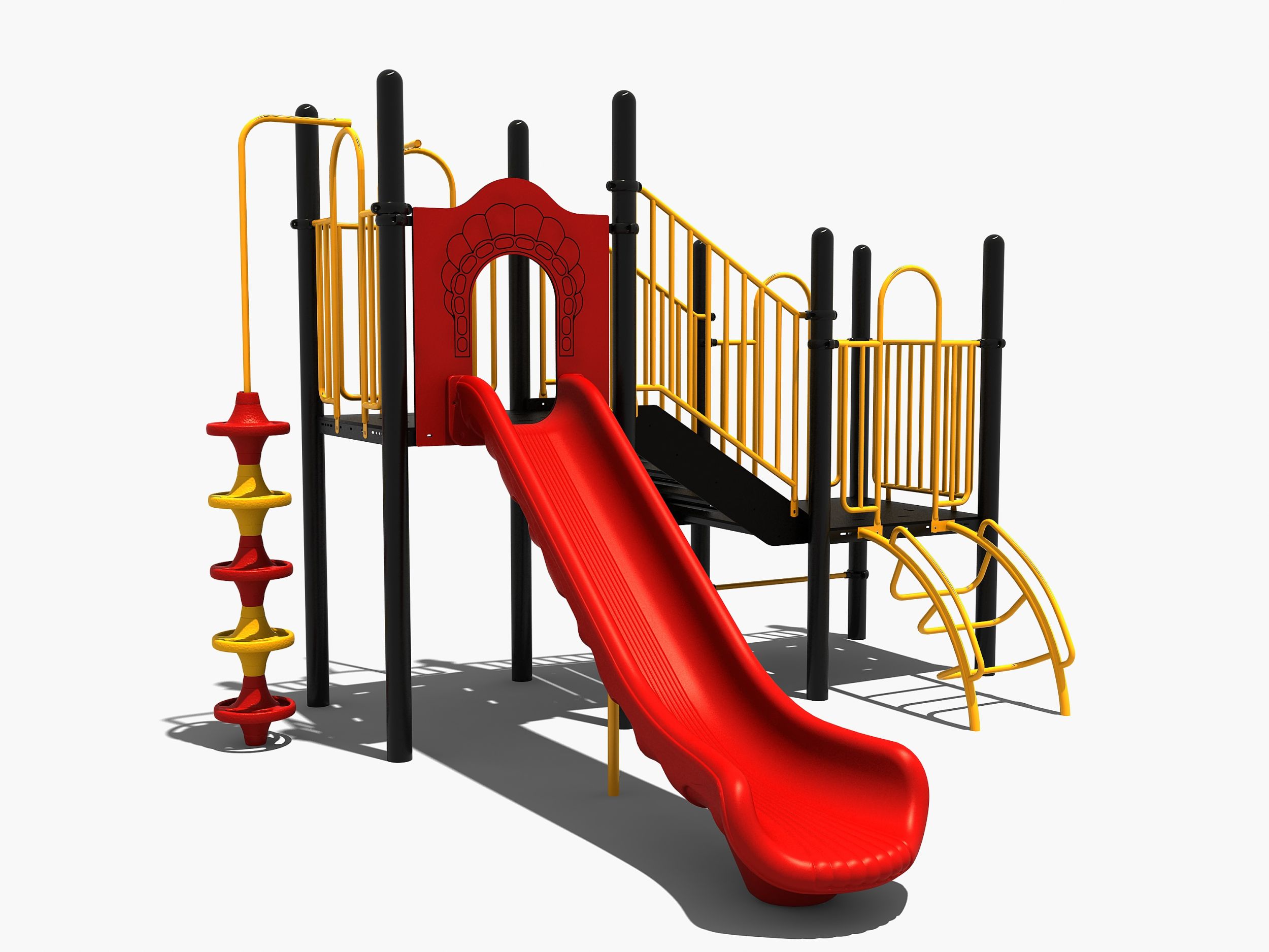 Combinatietoestel met glijbaan