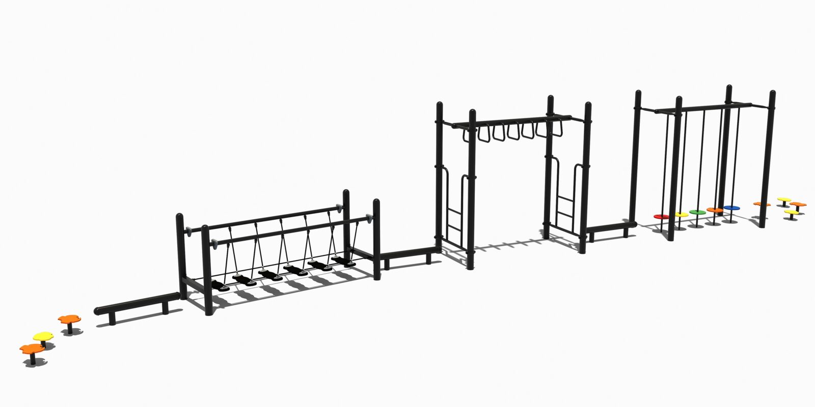 Balanceer parcours met hangrek