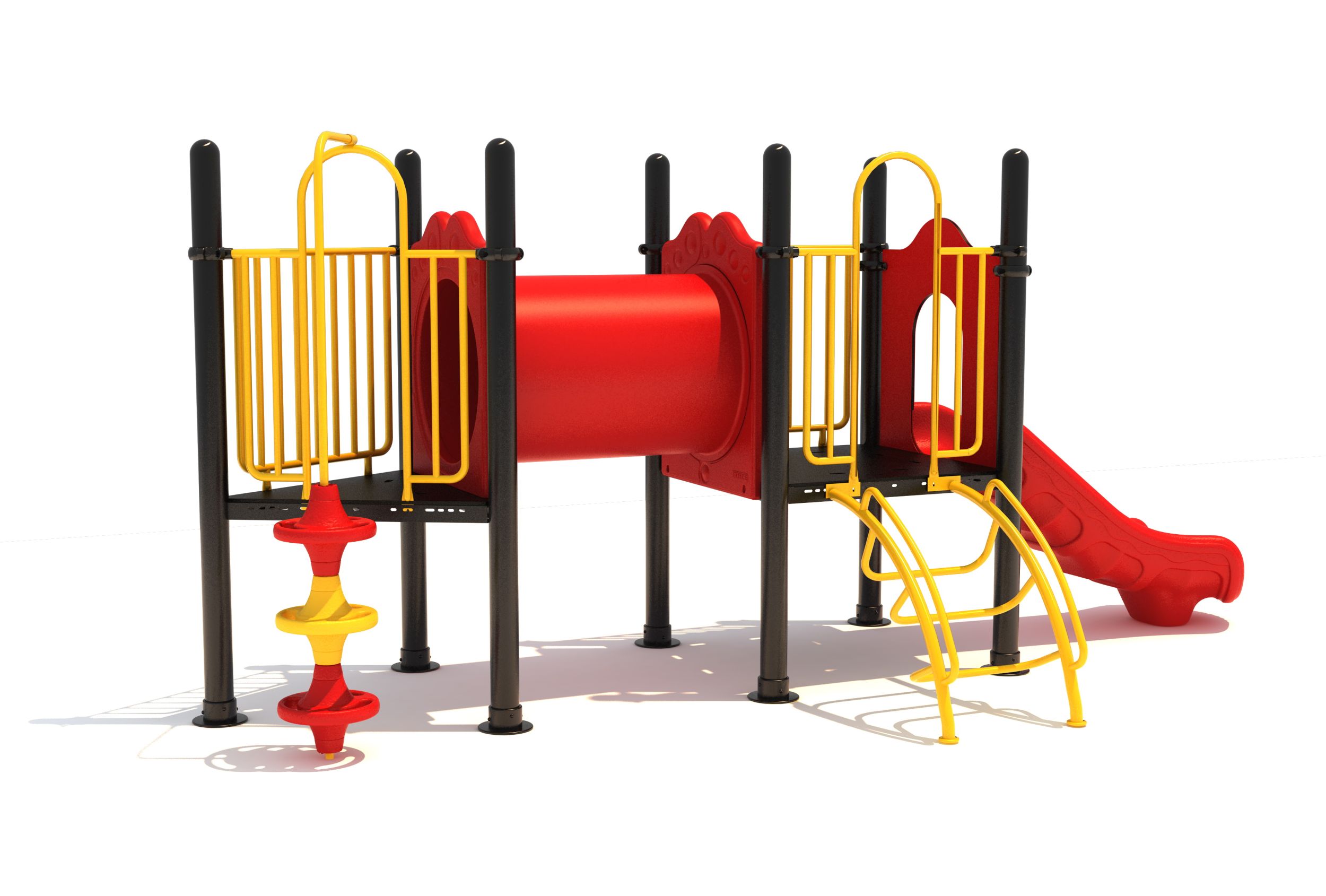 Combinatietoestel met glijbaan en kruipbuis