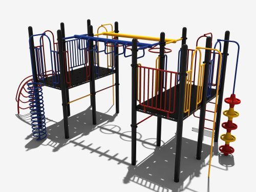 Speeltoestel met hangrek en rondloop