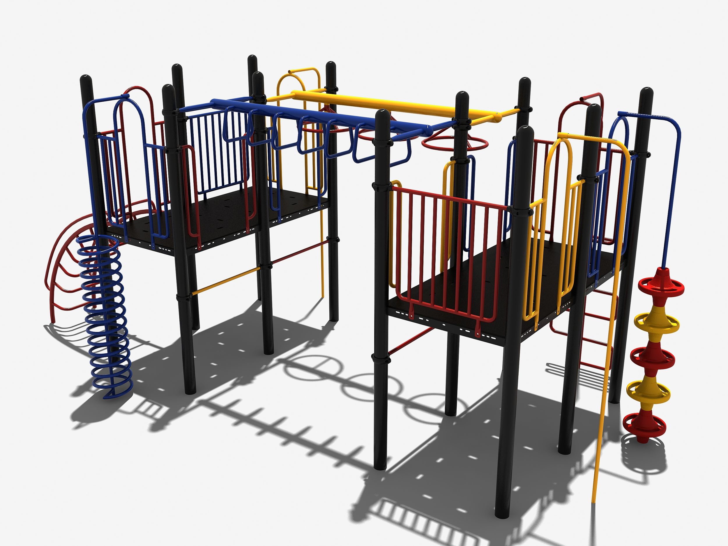 Speeltoestel met hangrek en rondloop