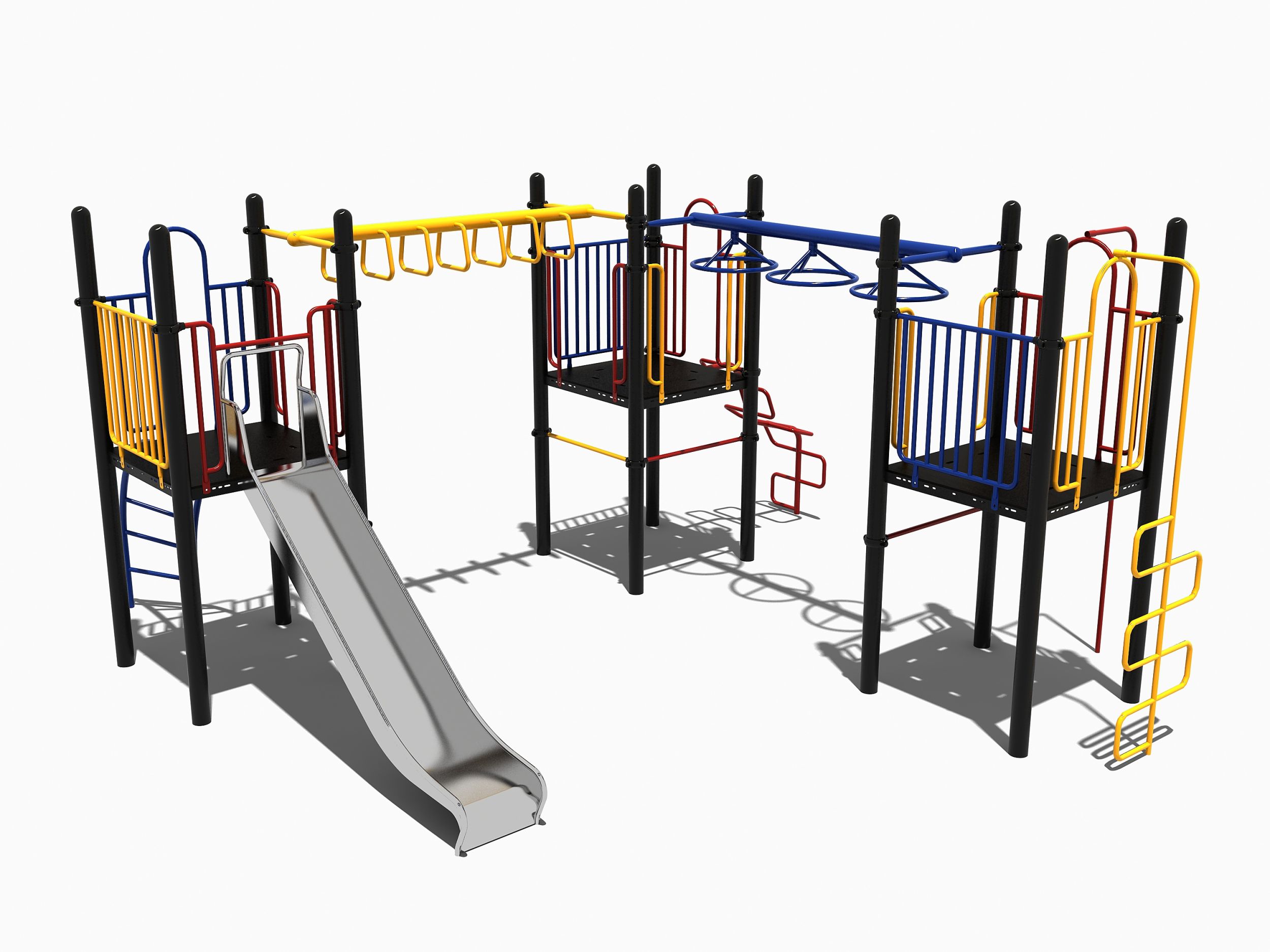 Combinatietoestel met rvs glijbaan