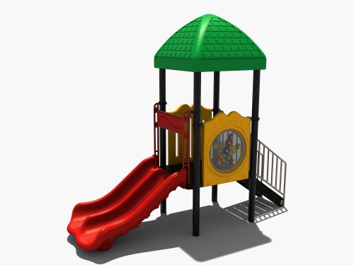 Speelhuisje met dubbele glijbaan