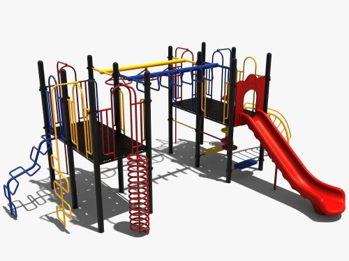 Combinatietoestel met Hang-brug en glijbaan