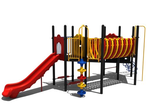 Combinatietoestel met tunnel en glijbaan