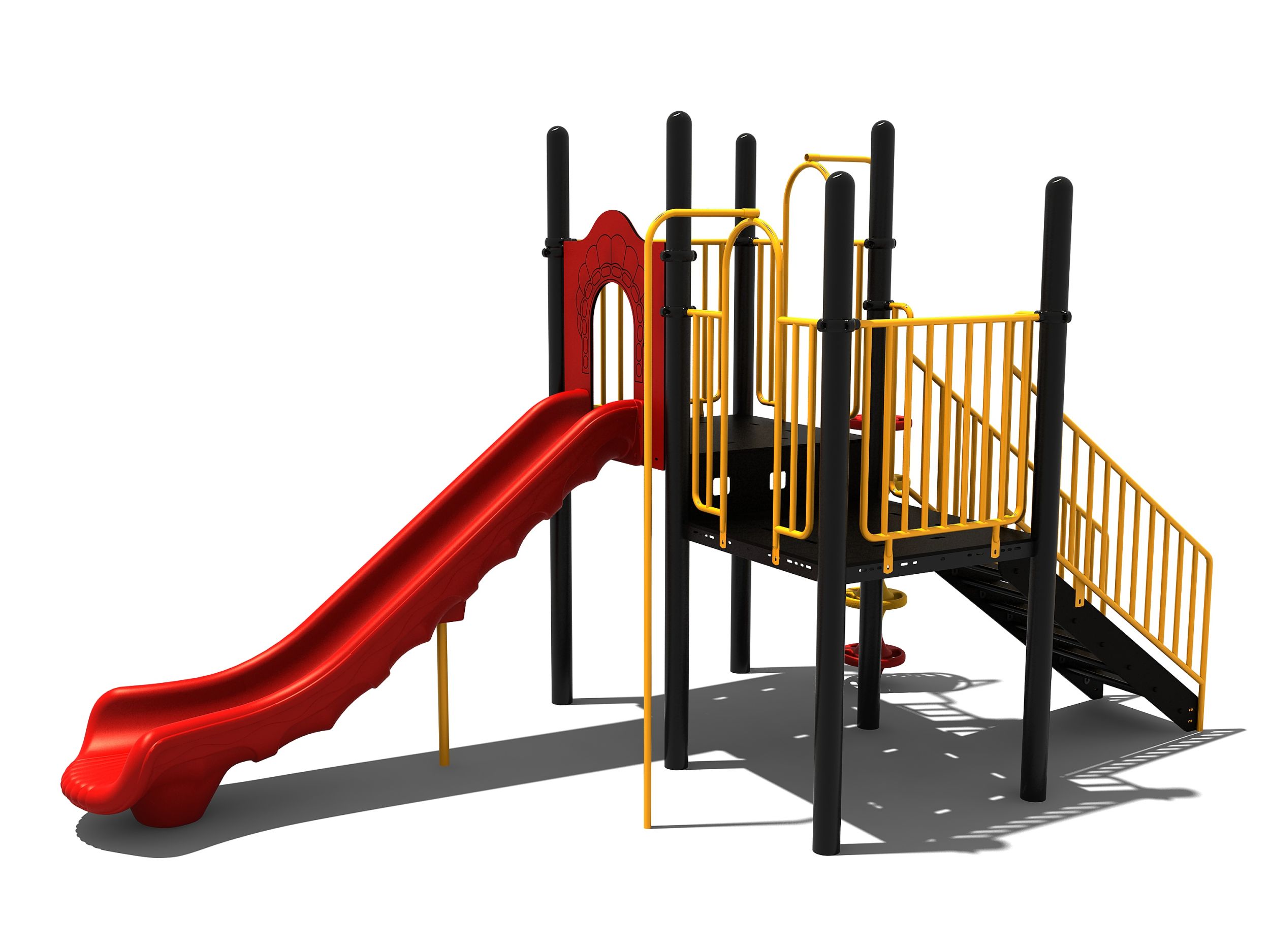 Combinatietoestel met glijbaan