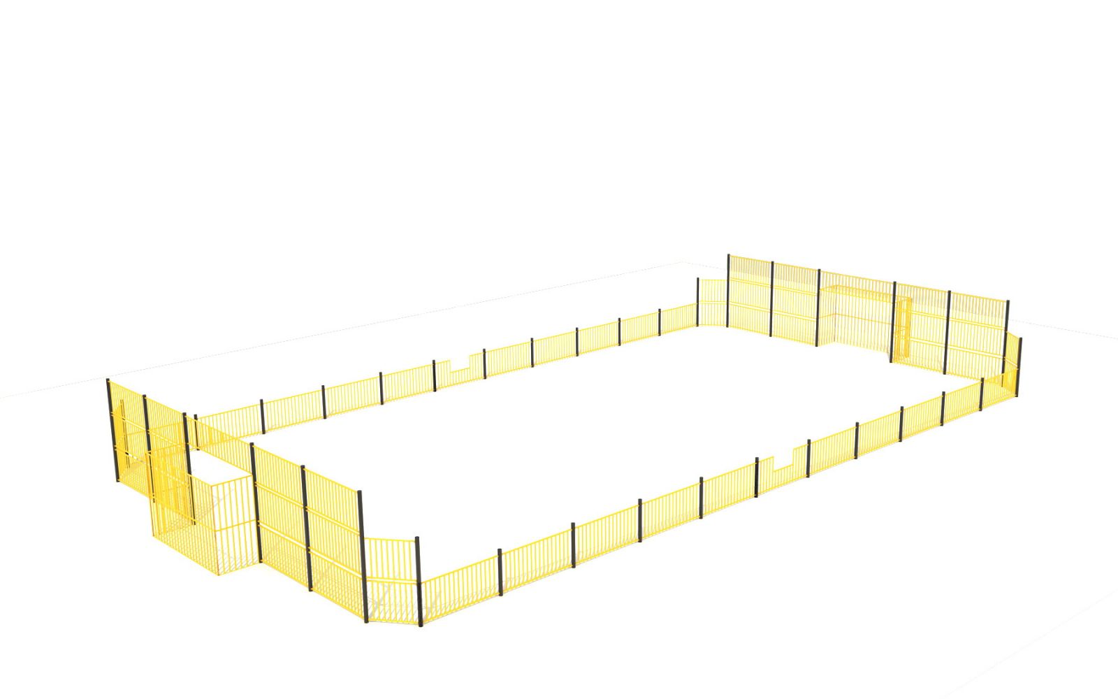 Voetbalkooi met grote goals 13m x 25m