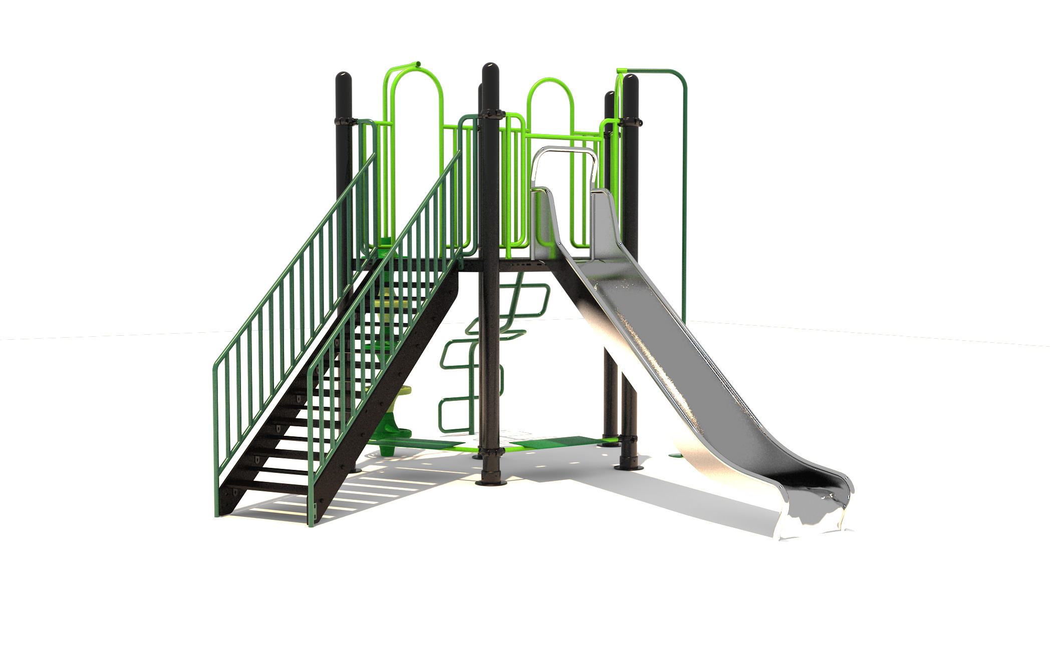 Combinatietoestel met RVS glijbaan