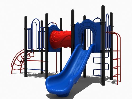 Combinatietoestel met glijbaan en kruipbuis