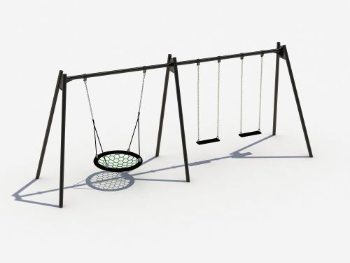 Schommelframe inclusief  nest en keuze voor 2 zitjes