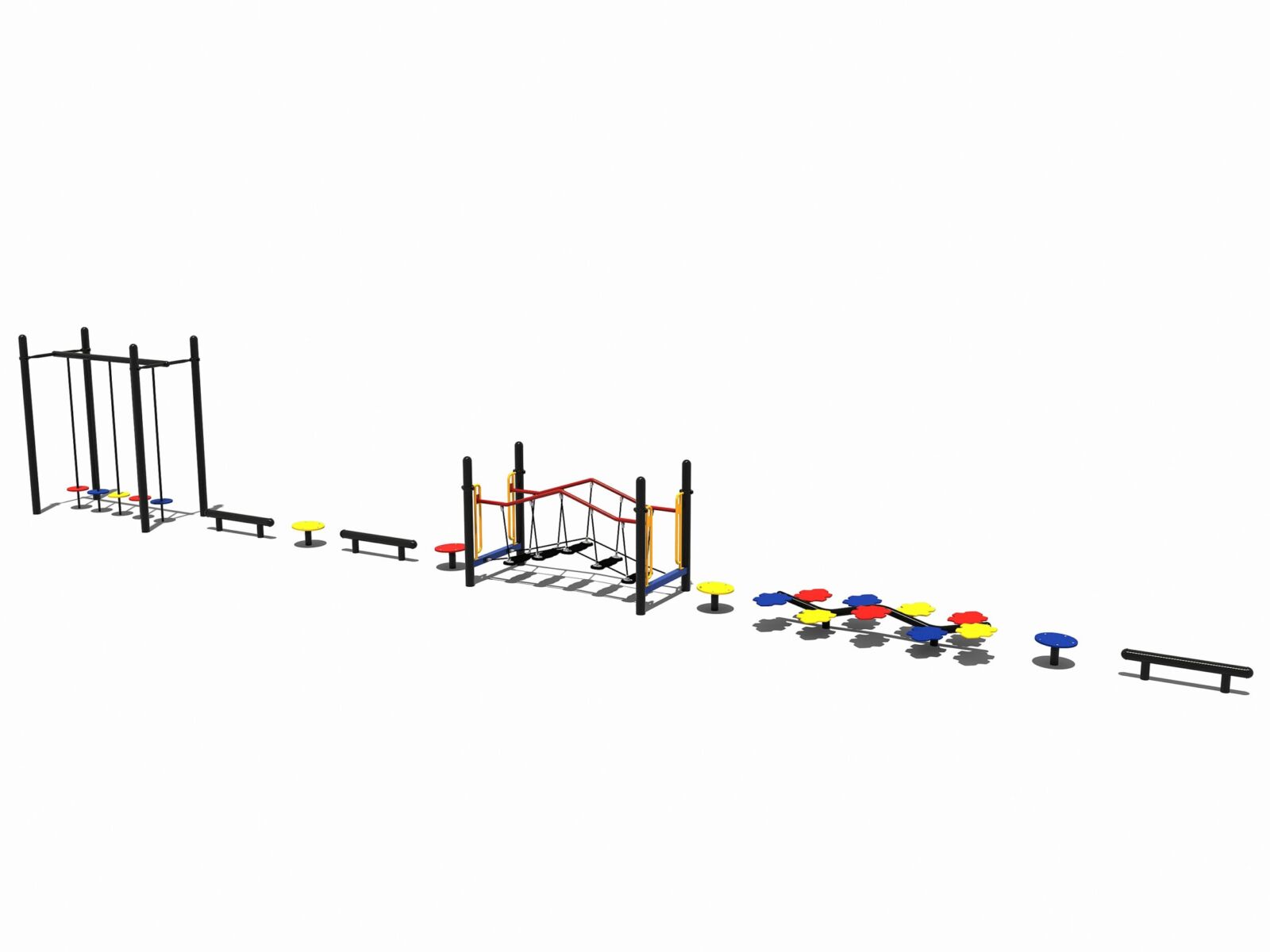 Balanceer parcours met bladerbalk