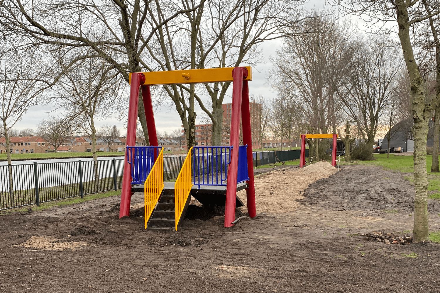 Kabelbaan toegevoegd in speeltuin De Sluis in Gouda